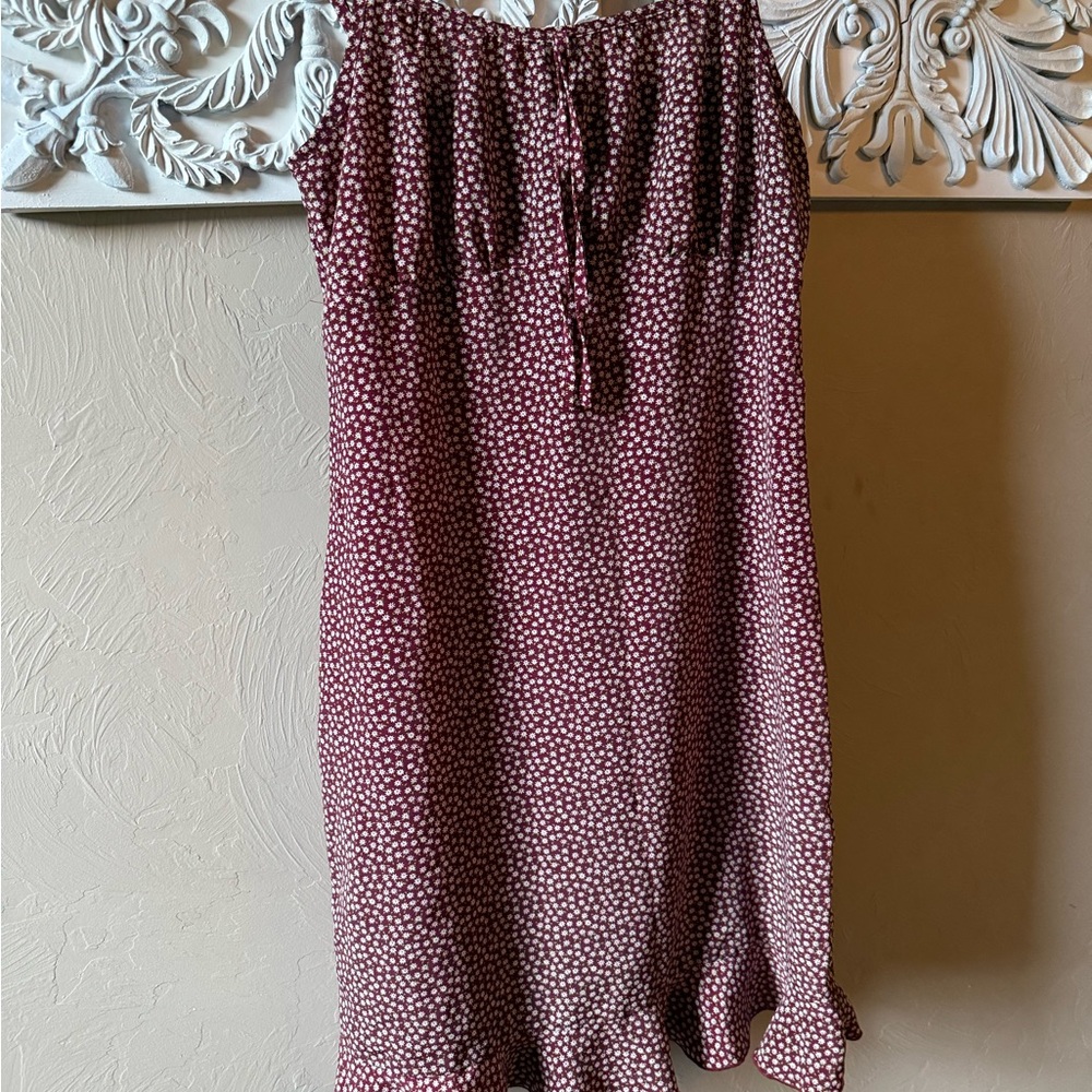 Vintage 90s maroon floral dress